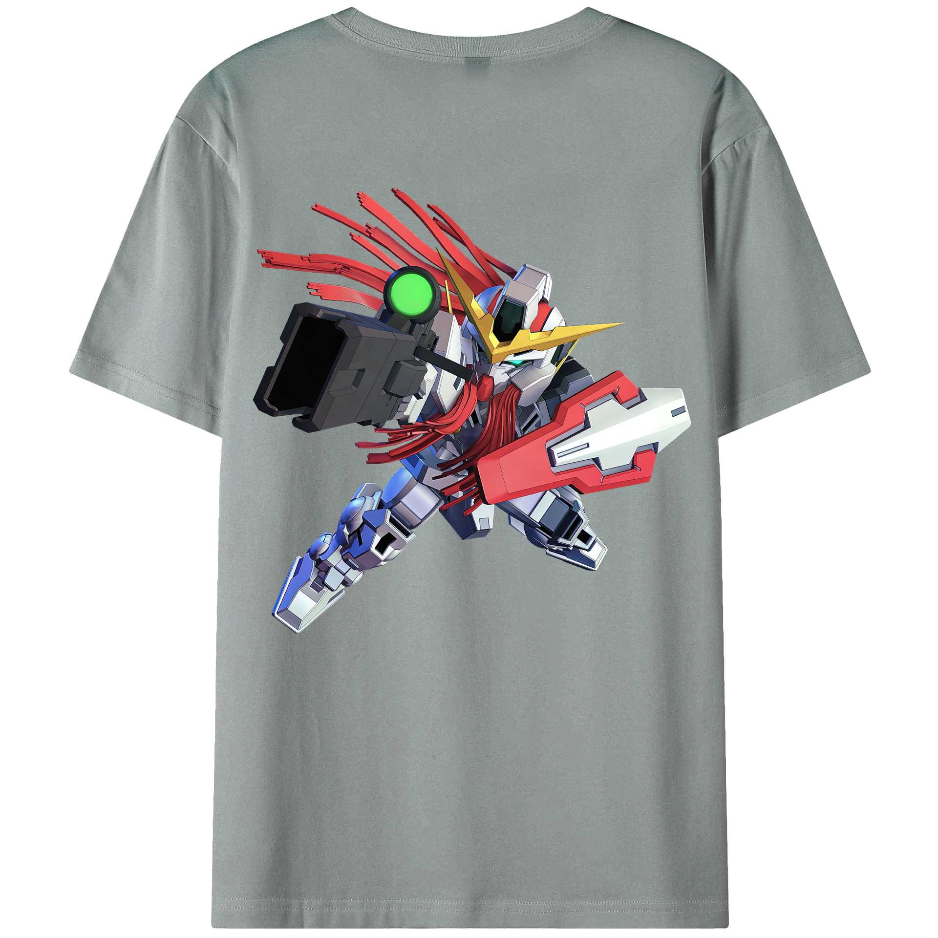 （画像用） 機動戦士ガンダム Mobile Suit Gundam 綿100％ メンズ半袖Tシャツ（バックプリント） 通気性
